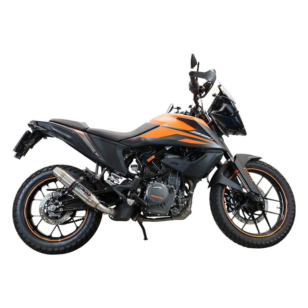 Escape compatível com Ktm Adventure 250 2020-2024, Deeptone Inox, Escape legal, homologado, silenciador com db killer removível e tubo de ligação específico 