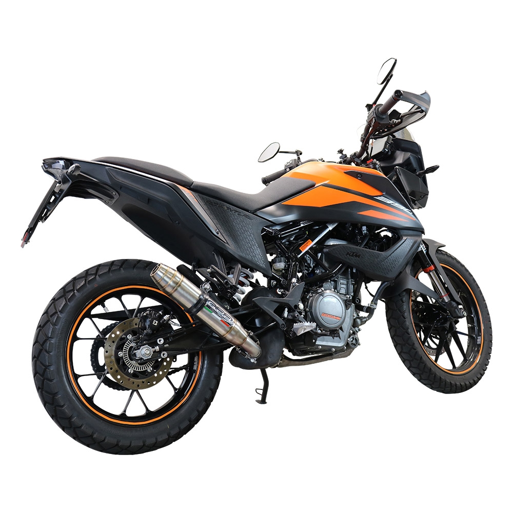 Escape compatível com Ktm Adventure 250 2020-2024, Deeptone Inox, Escape legal, homologado, silenciador com db killer removível e tubo de ligação específico 