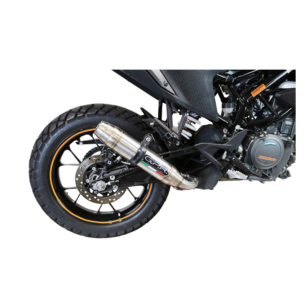 Escape compatível com Ktm Adventure 250 2020-2024, Deeptone Inox, Escape legal, homologado, silenciador com db killer removível e tubo de ligação específico 