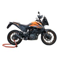 Escape compatível com Ktm Adventure 250 2020-2024, Furore Nero, Sistema racing Silencioso com tubo de ligação,com db killer removível 