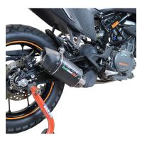 Escape compatível com Ktm Adventure 250 2020-2024, Furore Nero, Sistema racing Silencioso com tubo de ligação,com db killer removível 