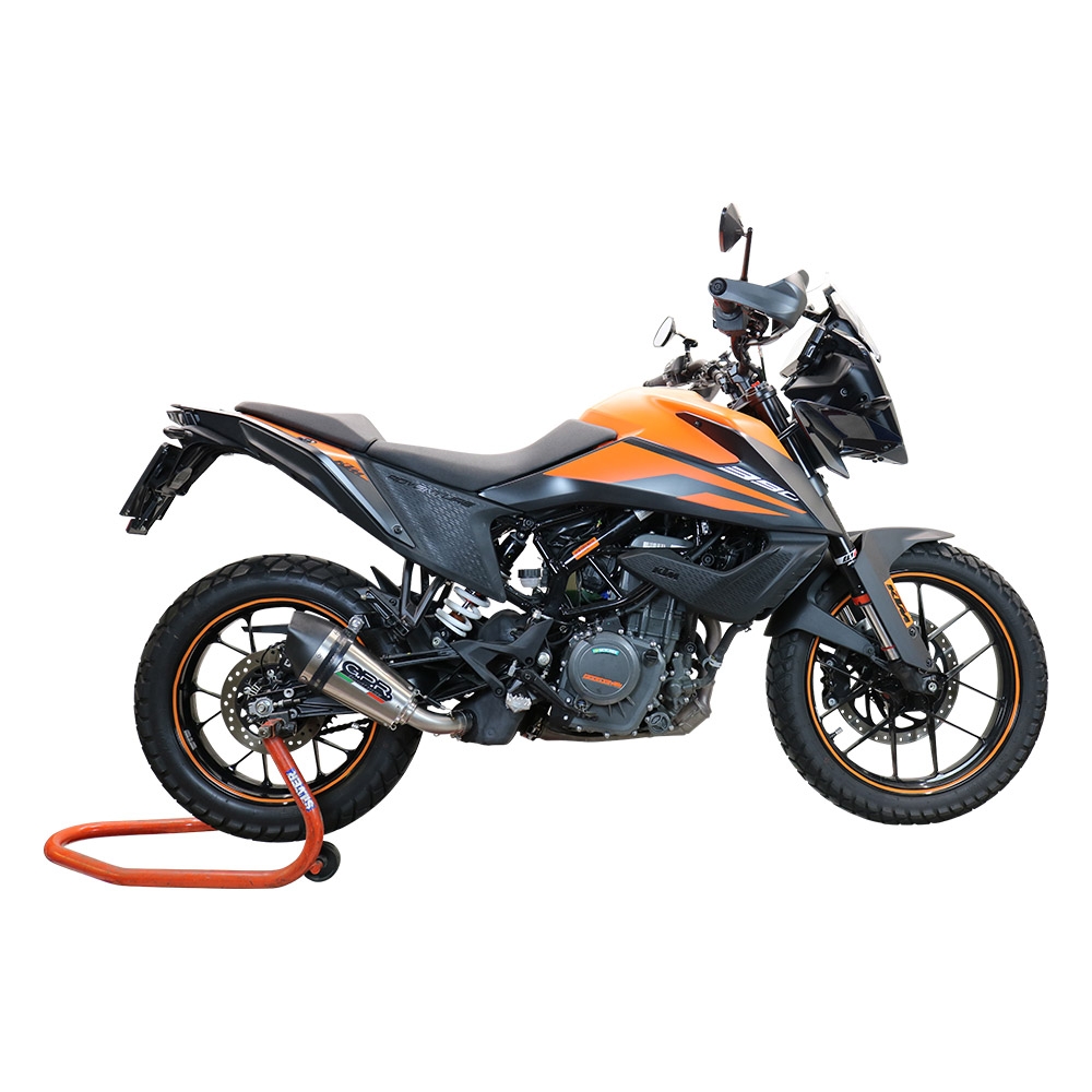 GPR escape compatível com  Ktm Adventure 390 2020-2020, New Grand Prix Evo Titanium, Escape legal, homologado, silenciador com db killer removível e tubo de ligação específico 