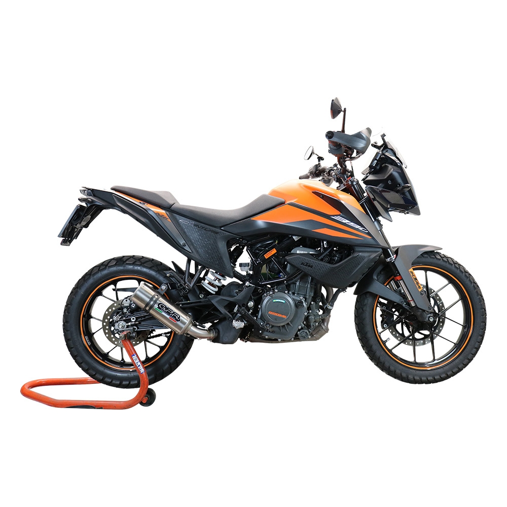 Escape compatível com Ktm Adventure 390 2020-2020, M3 Inox , Sistema racing Silencioso com tubo de ligação,com db killer removível 