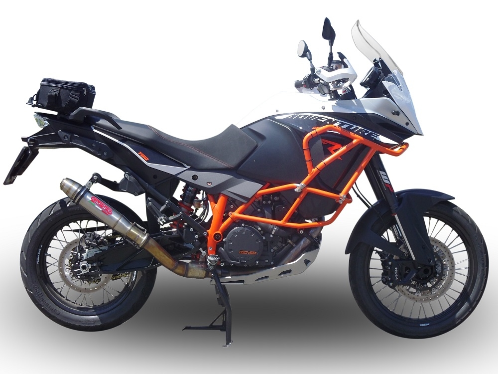 Escape compatível com Ktm LC 8 Super Adventure 1290 2015-2016, Deeptone Inox, Sistema racing Silencioso com tubo de ligação 