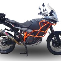 Escape compatível com Ktm LC 8 Super Adventure 1290 2015-2016, Deeptone Inox, Sistema racing Silencioso com tubo de ligação 