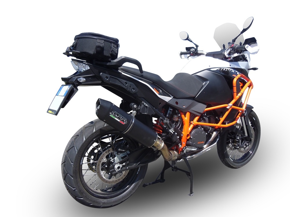 Escape compatível com Ktm LC 8 Super Adventure 1290 2015-2016, Furore Nero, Sistema racing Silencioso com tubo de ligação 