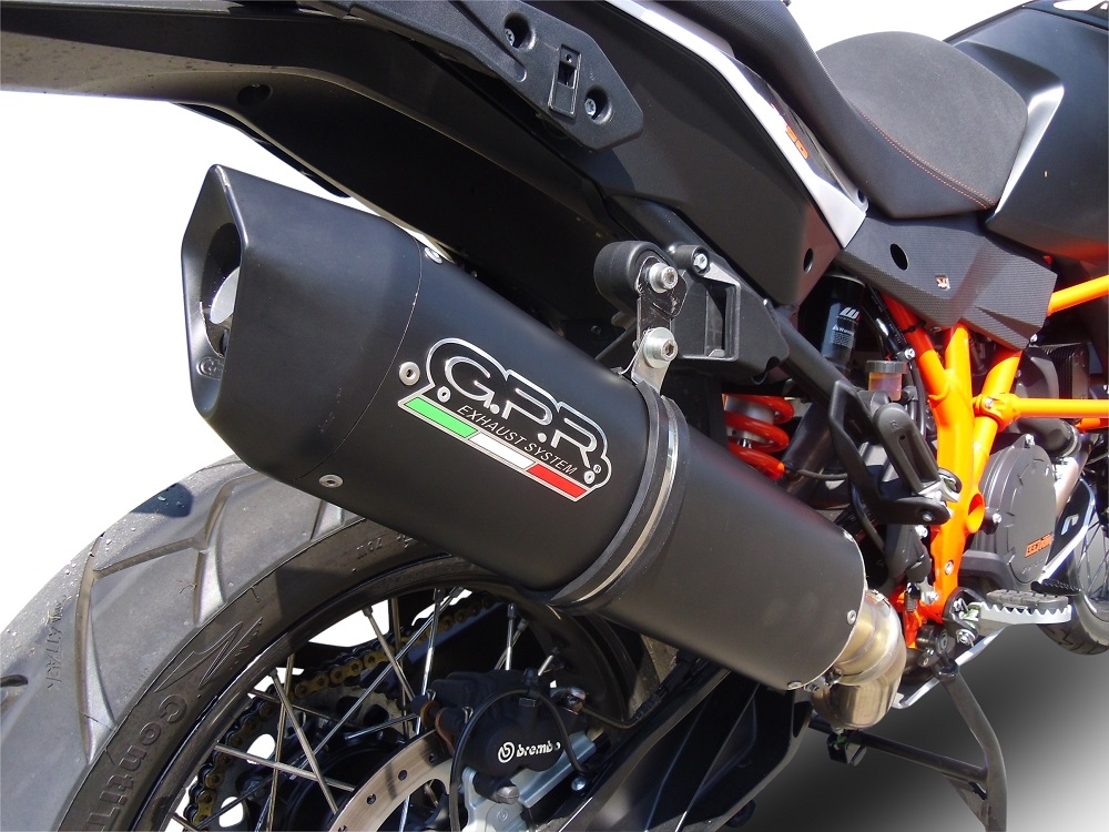 Escape compatível com Ktm LC 8 Super Adventure 1290 2015-2016, Furore Nero, Sistema racing Silencioso com tubo de ligação 
