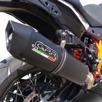 Escape compatível com Ktm LC 8 Super Adventure 1290 2015-2016, Furore Nero, Sistema racing Silencioso com tubo de ligação 