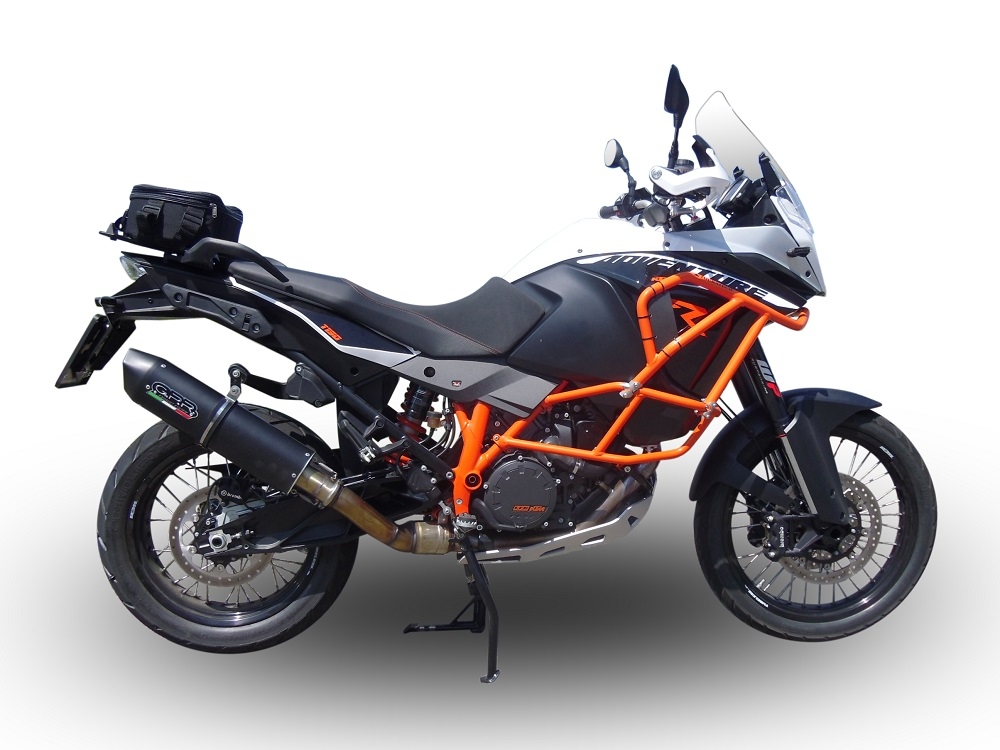Escape compatível com Ktm LC 8 Super Adventure 1290 2015-2016, Furore Nero, Sistema racing Silencioso com tubo de ligação 
