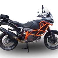 Escape compatível com Ktm LC 8 Super Adventure 1290 2015-2016, Furore Nero, Sistema racing Silencioso com tubo de ligação 