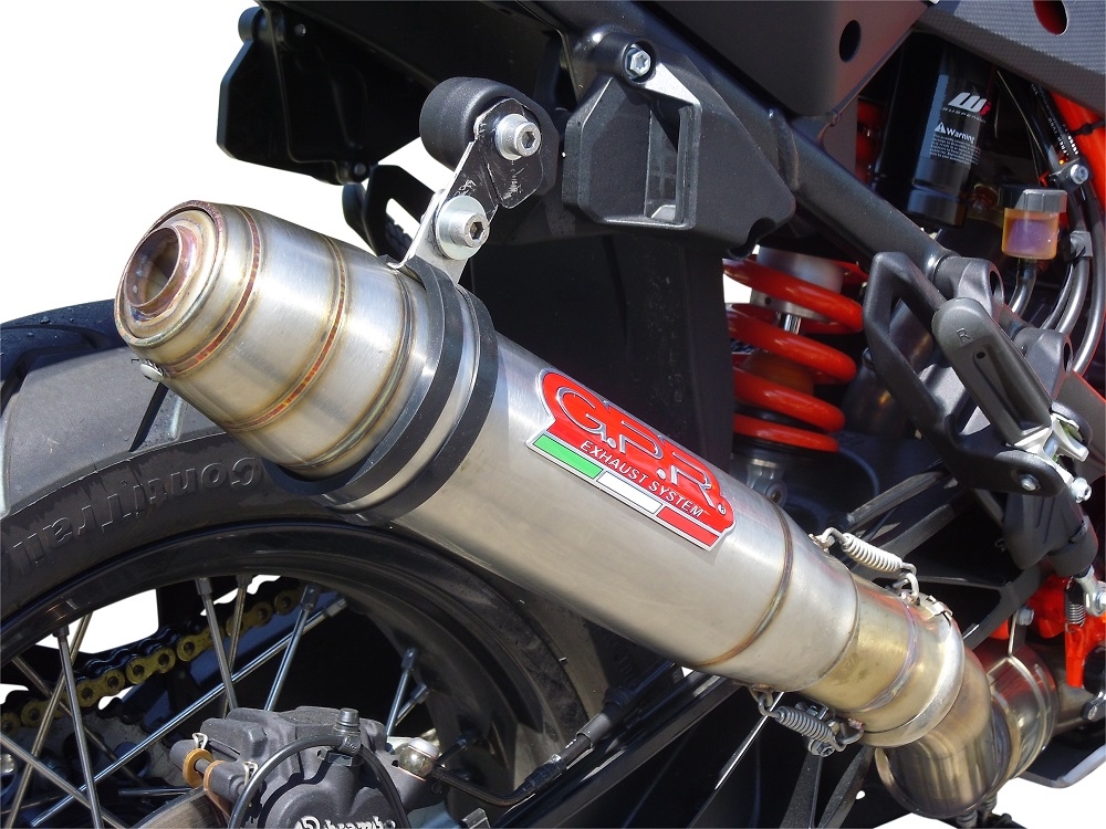 Escape compatível com Ktm LC 8 Super Adventure 1290 2015-2016, Deeptone Inox, Sistema racing Silencioso com tubo de ligação 