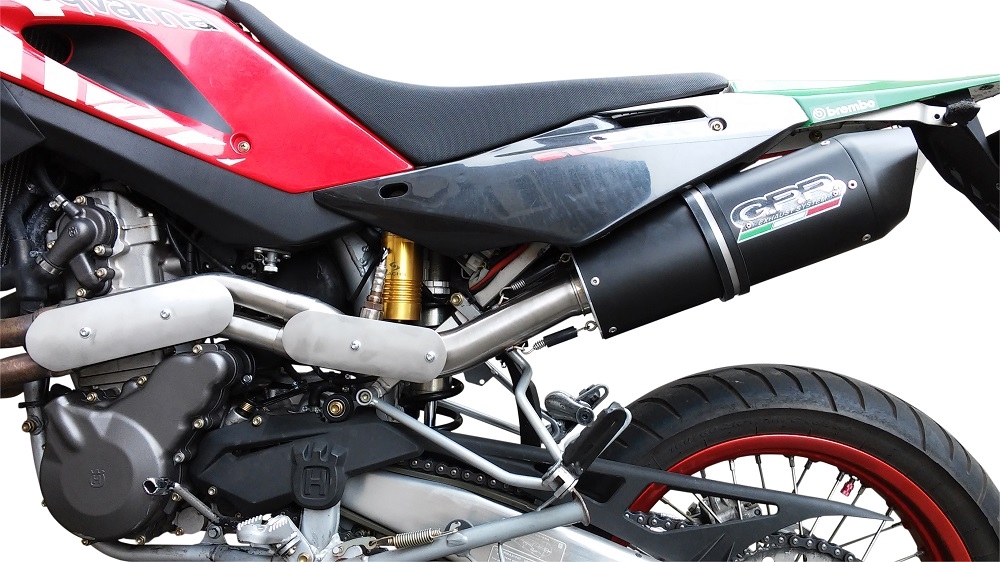 Escape compatível com Husqvarna TE 410 E 2005-2006, Furore Nero, Escape homologado semi-completo com db killer removível 