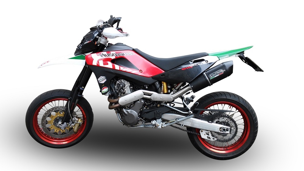 Escape compatível com Husqvarna TE 410 E - SM 410 2007-2009, Furore Nero, Escape homologado semi-completo com db killer removível 