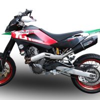 Escape compatível com Husqvarna TE 410 E - SM 410 2007-2009, Furore Nero, Escape homologado semi-completo com db killer removível 