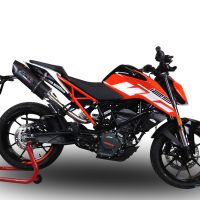 GPR escape compatível com  Ktm Duke 125 2017-2020, Furore Evo4 Nero, Escape legal, homologado, silenciador com catalisador, db killer removível e tubo de ligação específico 