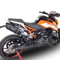 GPR escape compatível com  Ktm Duke 125 2017-2020, Furore Evo4 Nero, Escape legal, homologado, silenciador com catalisador, db killer removível e tubo de ligação específico 