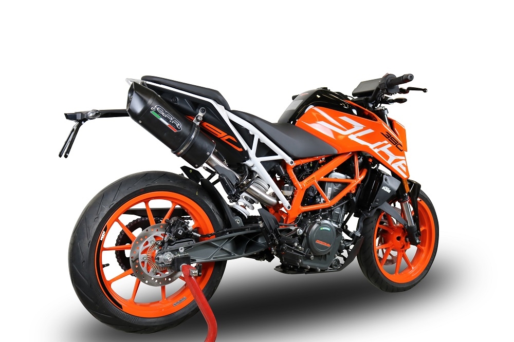 Escape compatível com Ktm Duke 250 2017-2020, Furore Nero, Sistema racing Silencioso com tubo de ligação 