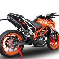 Escape compatível com Ktm Duke 250 2017-2020, Furore Nero, Sistema racing Silencioso com tubo de ligação 