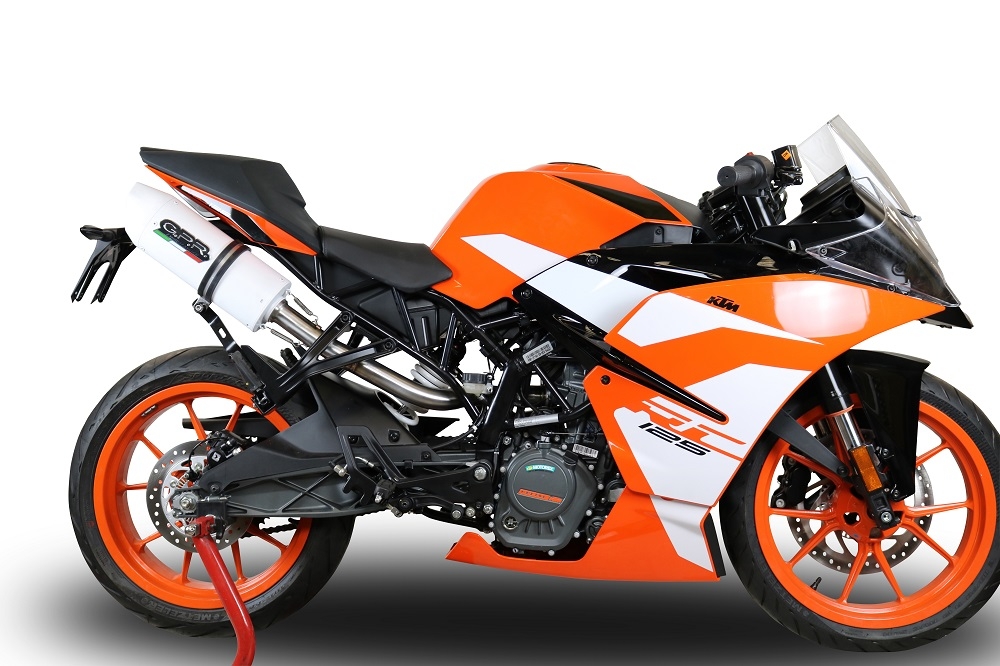 Escape compatível com Ktm Rc 125 2017-2020, Albus Evo4, Escape homologado, legal para mercados NÃO europeus, incluindo tubo de ligação e db killer removível 