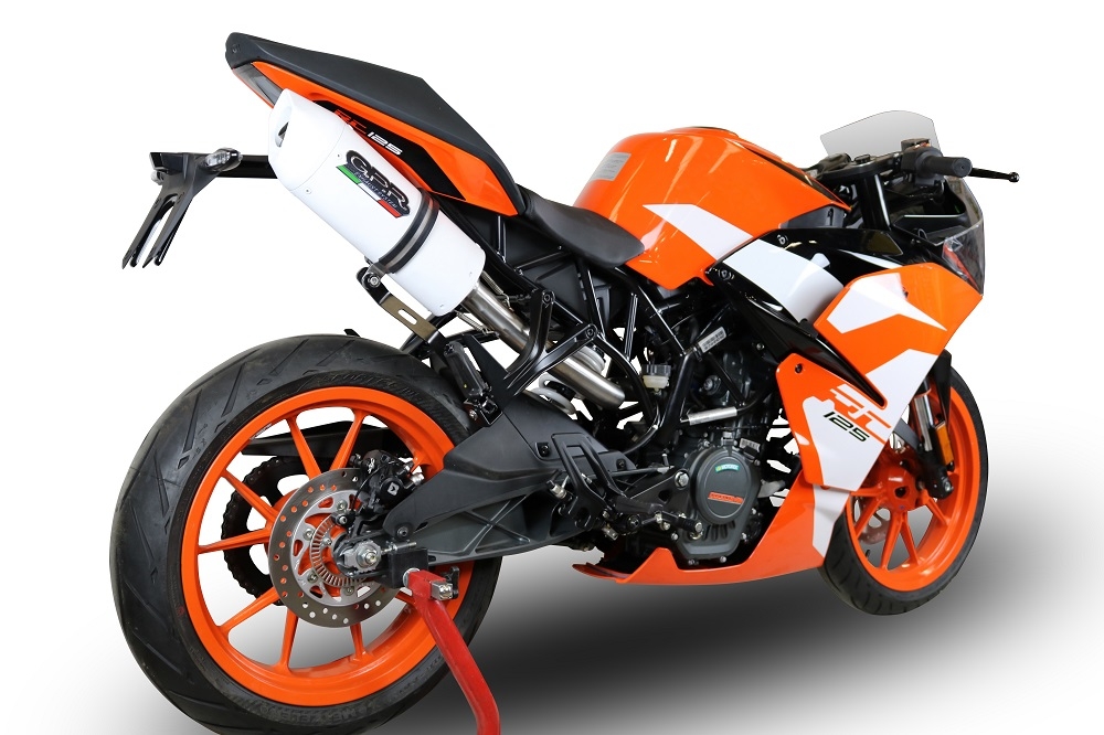 Escape compatível com Ktm Rc 125 2017-2020, Albus Evo4, Escape homologado, legal para mercados NÃO europeus, incluindo tubo de ligação e db killer removível 