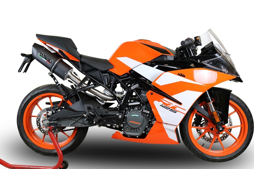 GPR escape compatível com  Ktm Rc 125 2017-2020, Furore Evo4 Nero, Escape legal, homologado, silenciador com catalisador, db killer removível e tubo de ligação específico 