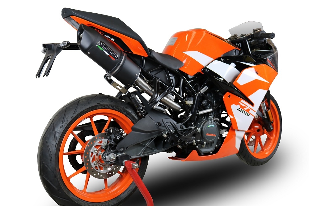 GPR escape compatível com  Ktm Rc 125 2017-2020, Furore Evo4 Nero, Escape legal, homologado, silenciador com catalisador, db killer removível e tubo de ligação específico 