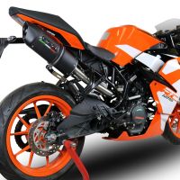 GPR escape compatível com  Ktm Rc 125 2017-2020, Furore Evo4 Nero, Escape legal, homologado, silenciador com catalisador, db killer removível e tubo de ligação específico 