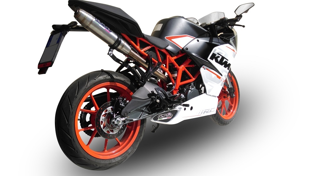 Escape compatível com Ktm Rc 390 2015-2016, Deeptone Inox, Sistema racing Silencioso com tubo de ligação 