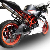 Escape compatível com Ktm Rc 390 2015-2016, Deeptone Inox, Sistema racing Silencioso com tubo de ligação 