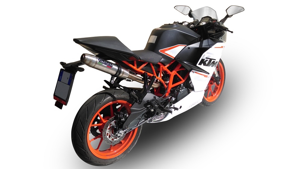 Escape compatível com Ktm Rc 390 2015-2016, Deeptone Inox, Sistema racing Silencioso com tubo de ligação 