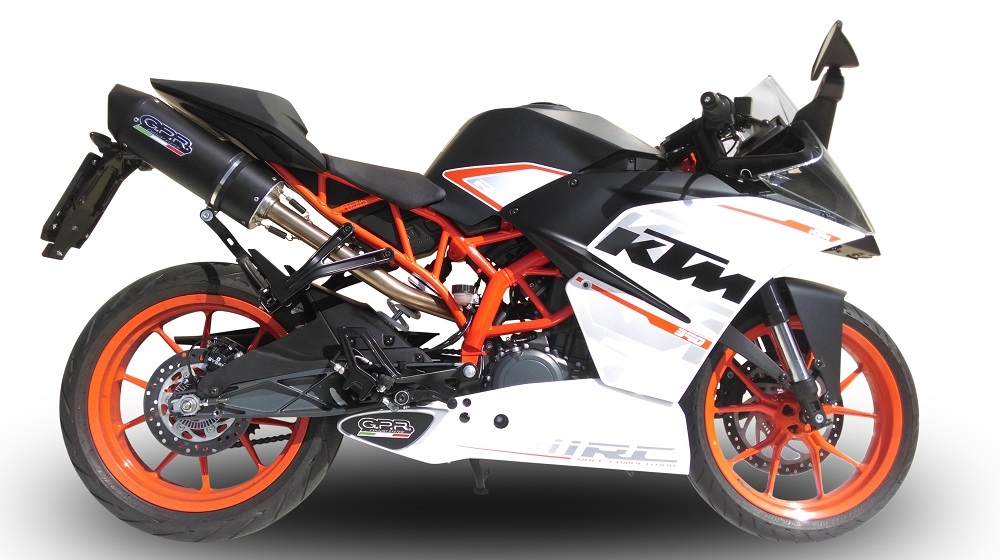 Escape compatível com Ktm Rc 390 2015-2016, Furore Nero, Escape legal, homologado, silenciador com db killer removível e tubo de ligação específico 