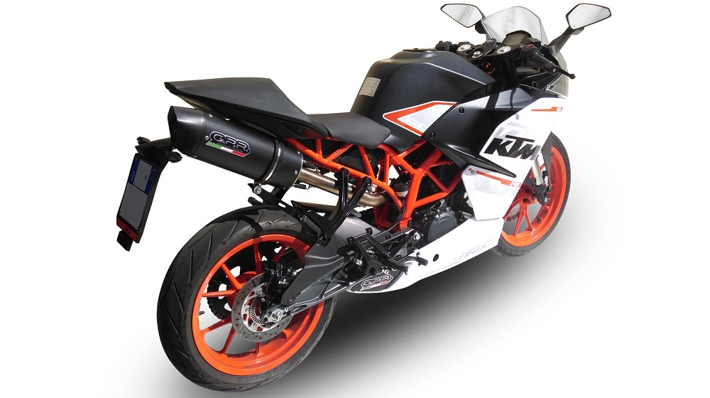 Escape compatível com Ktm Rc 390 2015-2016, Furore Nero, Escape legal, homologado, silenciador com db killer removível e tubo de ligação específico 