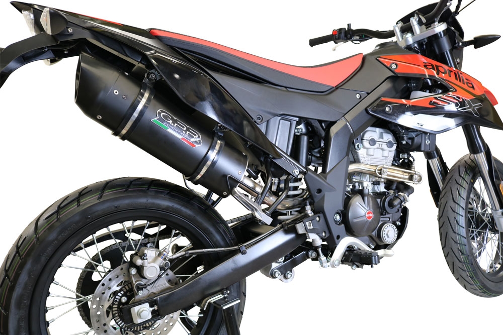 Escape compatível com Aprilia Sx 125 2018-2020, Furore Evo4 Nero, Escape legal, homologado, silenciador com db killer removível e tubo de ligação específico 