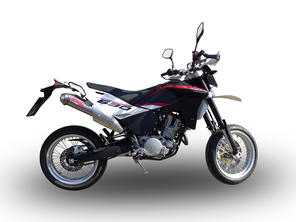 Escape compatível com Husqvarna TE 630 E - SMS 630 - Smr 630 2010-2014, Powercone Evo, Par de silenciosos de escape homologadas, com db killer removível e tubos de ligação específicos 