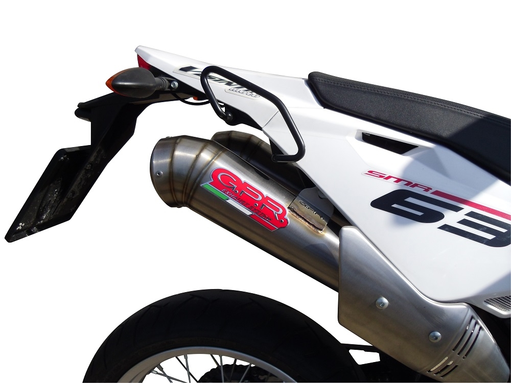 Escape compatível com Husqvarna TE 630 E - SMS 630 - Smr 630 2010-2014, Powercone Evo, Par de silenciosos de escape homologadas, com db killer removível e tubos de ligação específicos 