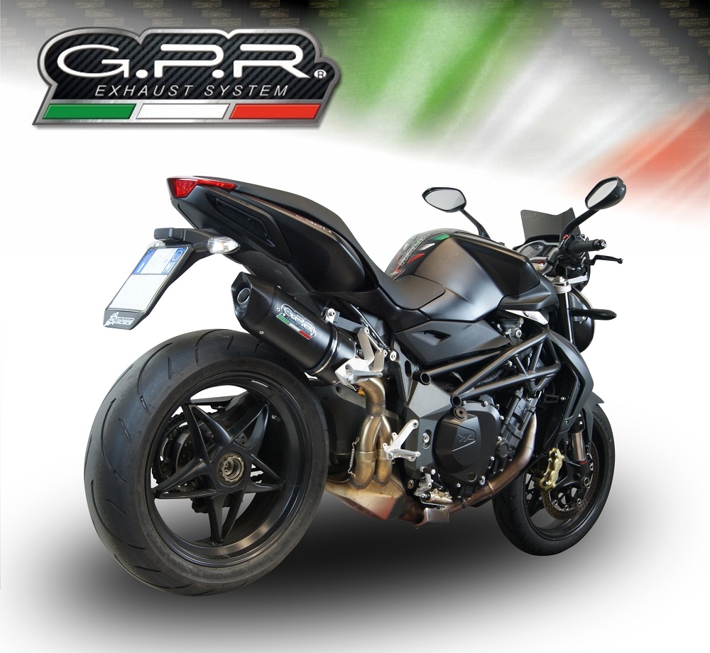 Escape compatível com Mv Agusta Brutale 920 2010-2011, Furore Nero, Escape legal, homologado, silenciador com db killer removível e tubo de ligação específico 