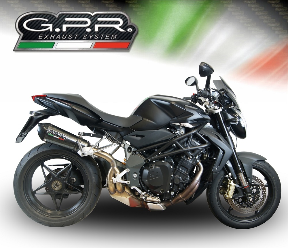 GPR escape compatível com  Mv Agusta Brutale 1090 R-RR  2010-2016, New Grand Prix Evo Poppy, Escape legal, homologado, silenciador com db killer removível e tubo de ligação específico 
