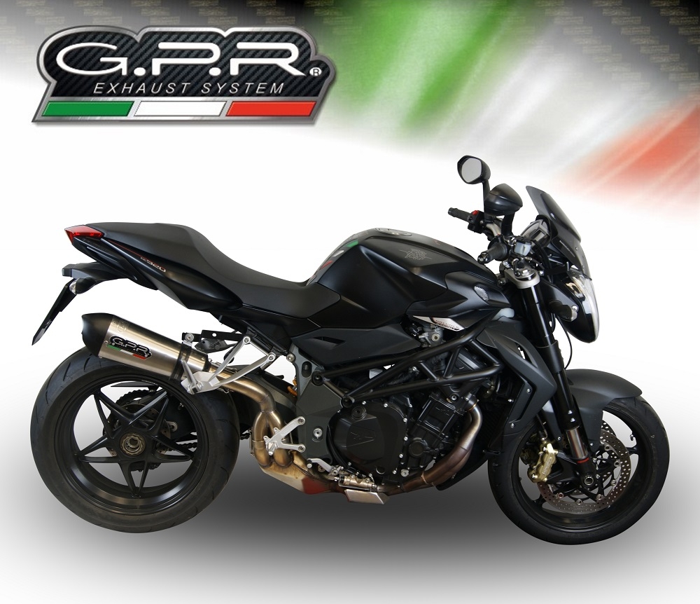 GPR escape compatível com  Mv Agusta Brutale 1090 R-RR  2010-2016, New Grand Prix Evo Titanium, Escape legal, homologado, silenciador com db killer removível e tubo de ligação específico 