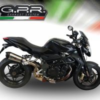 GPR escape compatível com  Mv Agusta Brutale 1090 R-RR  2010-2016, New Grand Prix Evo Titanium, Escape legal, homologado, silenciador com db killer removível e tubo de ligação específico 