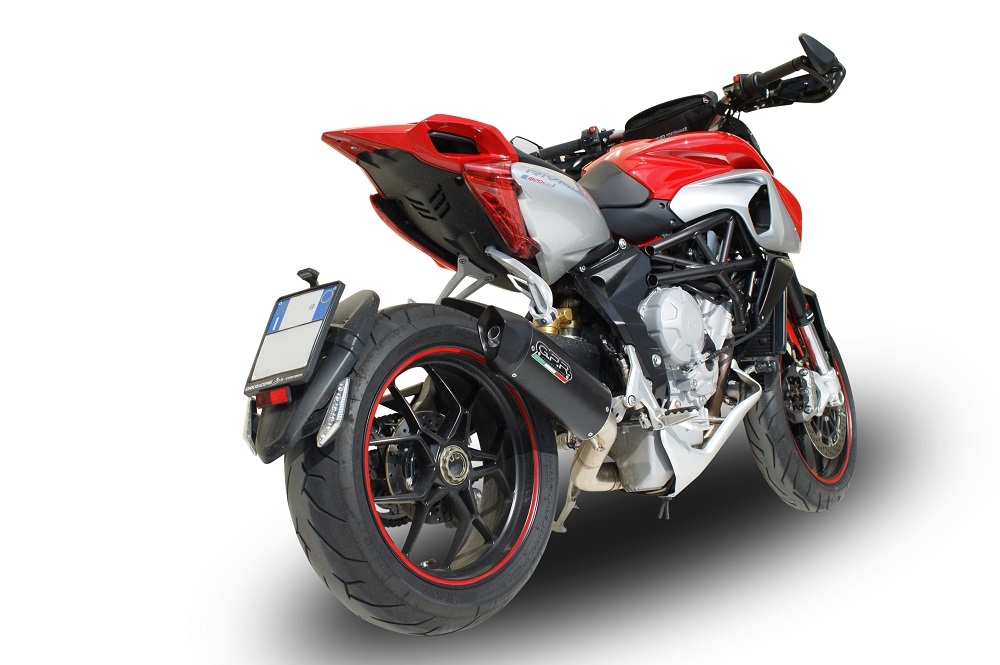 Escape compatível com Mv Agusta Rivale - Stradale 800 2014-2016, Furore Nero, Escape legal, homologado, silenciador com db killer removível e tubo de ligação específico 