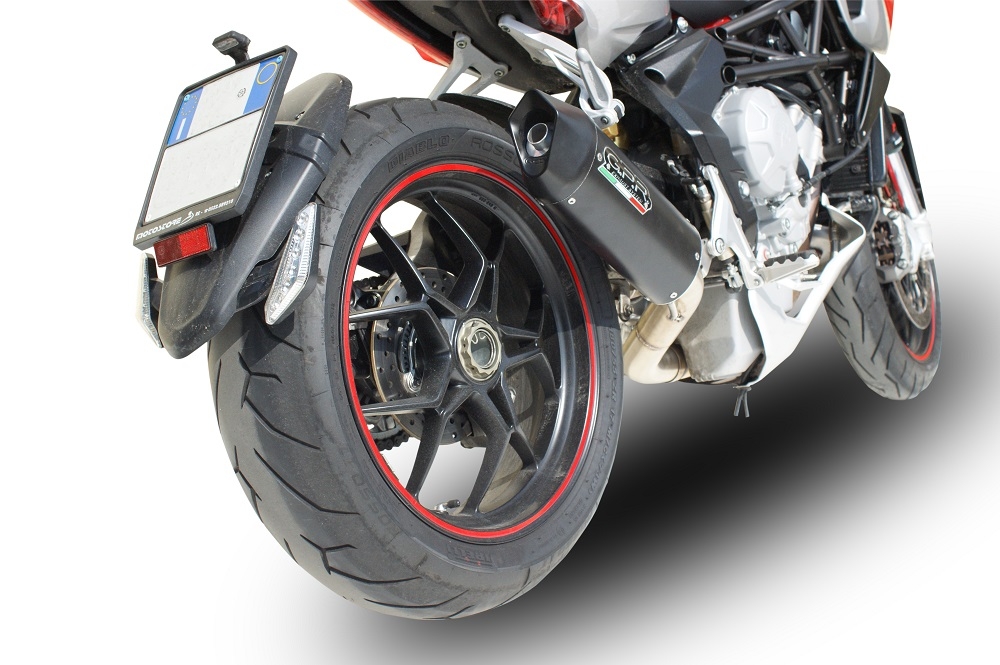 Escape compatível com Mv Agusta Rivale - Stradale 800 2014-2016, Furore Nero, Escape legal, homologado, silenciador com db killer removível e tubo de ligação específico 