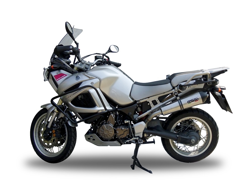 GPR escape compatível com Yamaha Xt 1200 Z Supertenere 2010-2016, New Grand Prix Evo Titanium, Escape legal, homologado, silenciador com db killer removível e tubo de ligação específico 