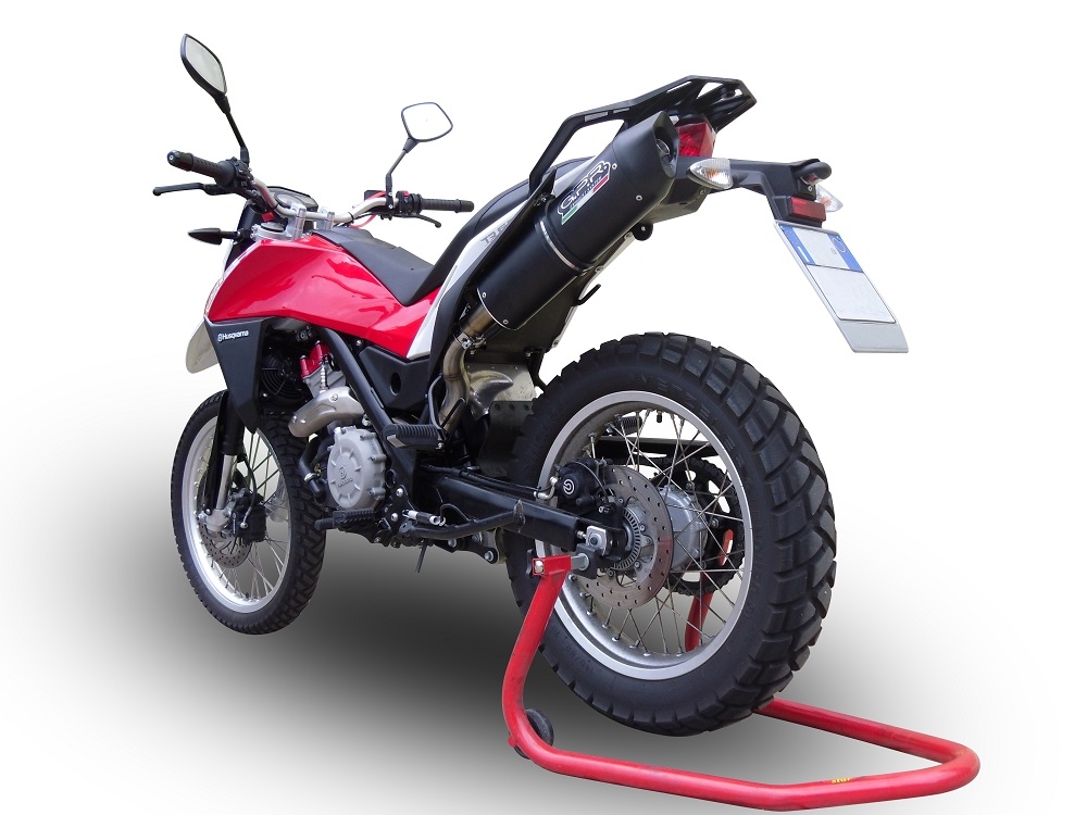 GPR escape compatível com  Husqvarna TERRA - STRADA TR 650  2013-2015, Furore Nero, Sistema homologado com catalisador linha completa, silencioso mais coletor 