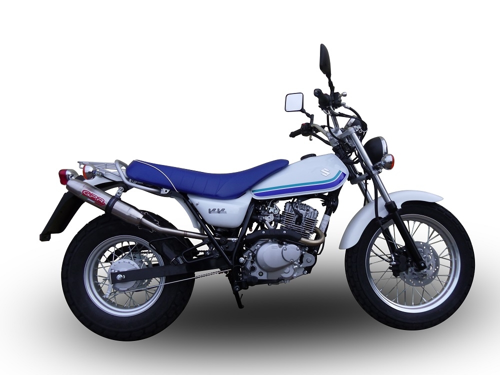 Escape compatível com Suzuki Rv 125 Van Van 2003-2017, Deeptone Inox, Sistema racing Silencioso com tubo de ligação 