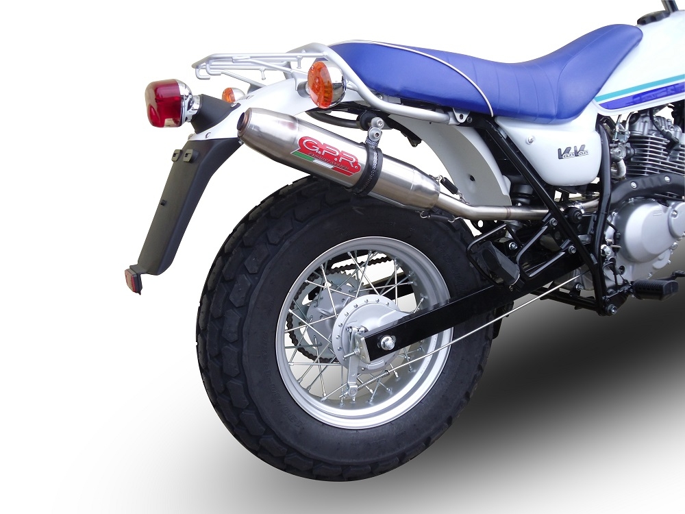 Escape compatível com Suzuki Rv 125 Van Van 2003-2017, Deeptone Inox, Sistema racing Silencioso com tubo de ligação 