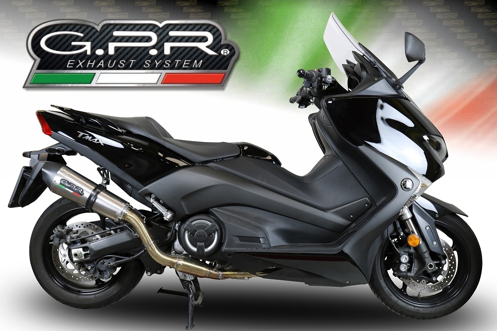 GPR escape compatível com  Yamaha T-Max 530 2017-2021, New Grand Prix Evo Titanium, Escape completo, não legal para países da UE, com db killer removível 