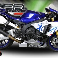 Escape compatível com Yamaha Yzf R1-R1-M 2017-2019, M3 Black Titanium, Sistema racing semi-completo, escape com tubos de ligação, artigo sem homologação 