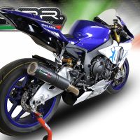 Escape compatível com Yamaha Yzf R1-R1-M 2017-2019, M3 Black Titanium, Sistema racing semi-completo, escape com tubos de ligação, artigo sem homologação 