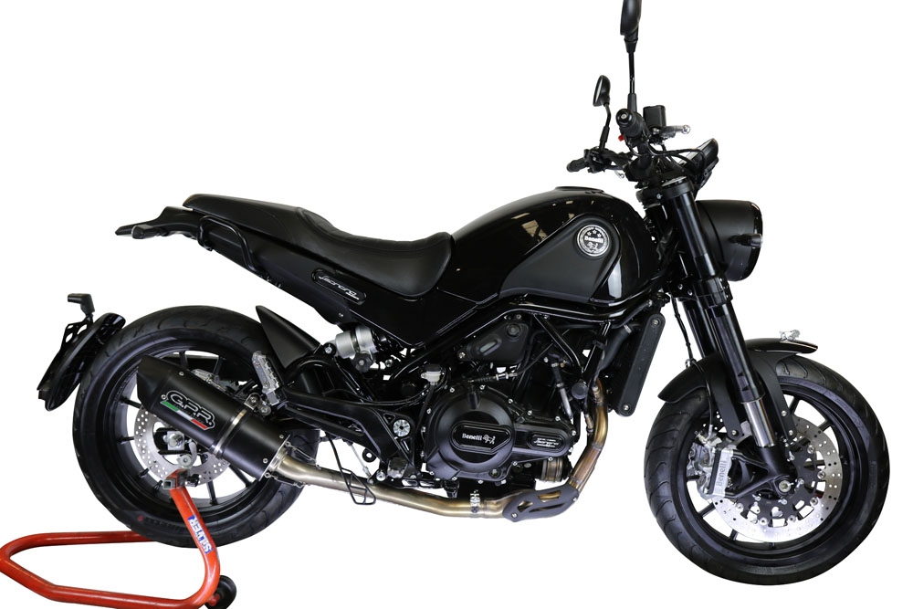 GPR escape compatível com  Benelli Leoncino 500  2017-2024, Furore Evo4 Nero, Escape homologado semi-completo com db killer removível e com catalisador 