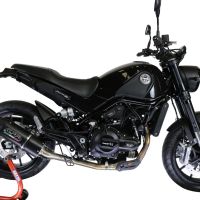 GPR escape compatível com  Benelli Leoncino 500  2017-2024, Furore Evo4 Nero, Escape homologado semi-completo com db killer removível e com catalisador 